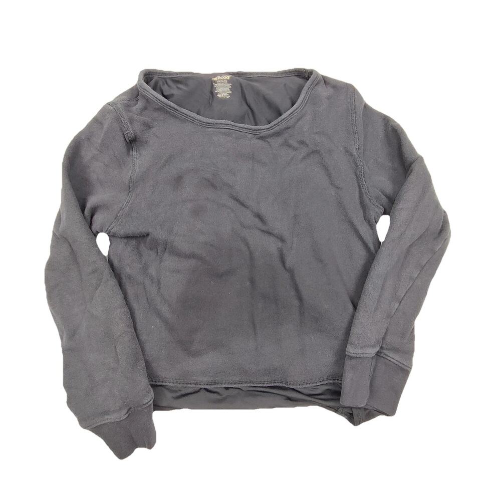 Avia Sweatshirt Juniors Large Black Lace Up Back Pullover Athletic Knit Top